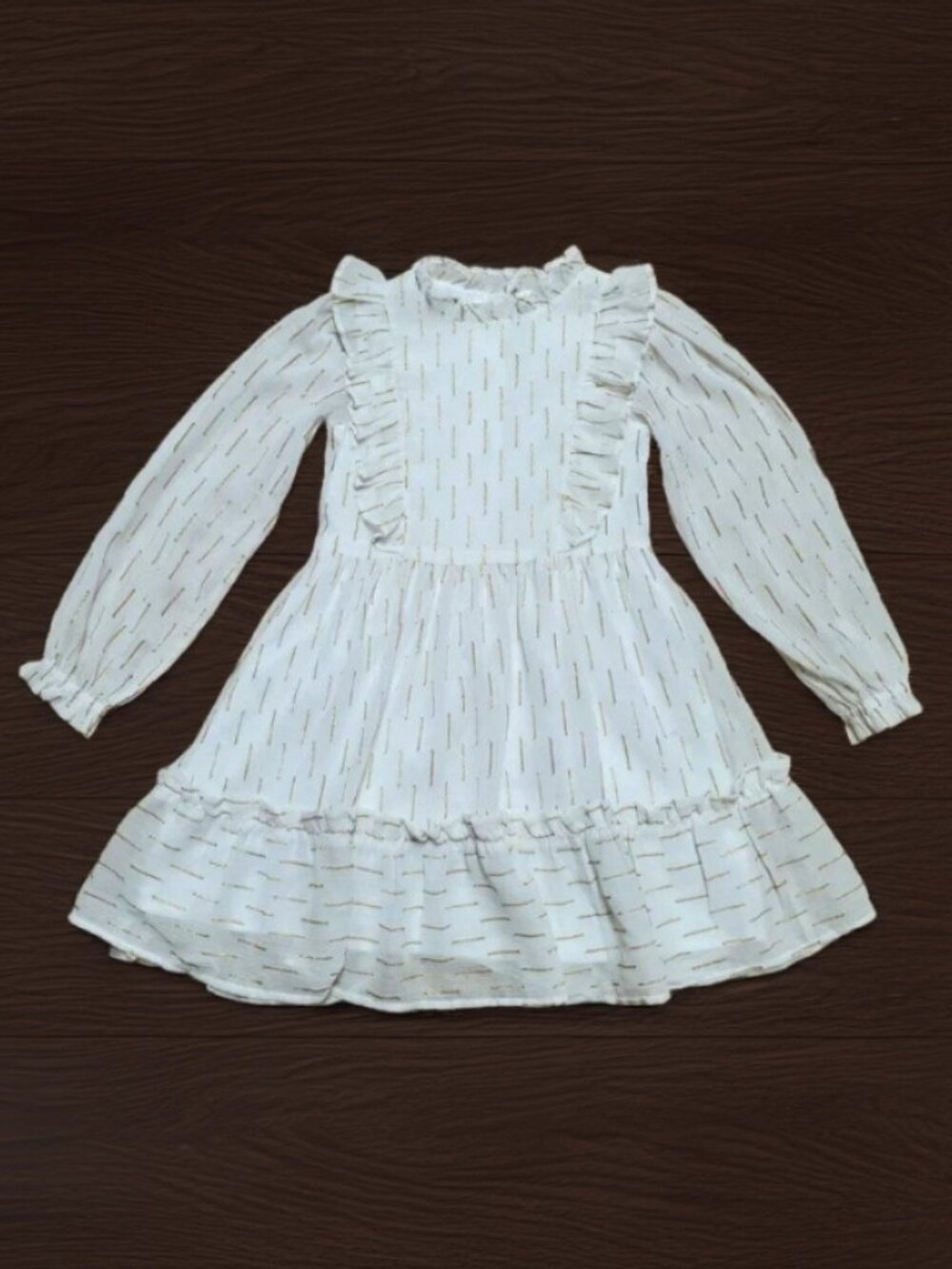 Janie and Jack White and Gold Dress Size 8